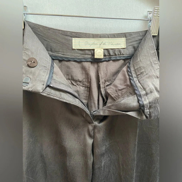 Daughters of liberation Anthropologie ruched cropped pants Sz 2 - Picture 4 of 8